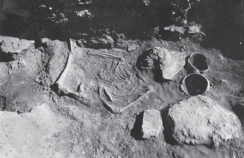Lerna excavation: a Final Neolithic female burial (second view).