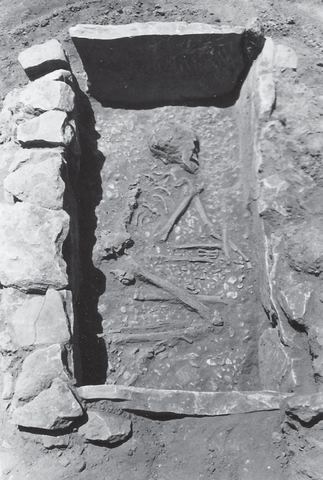 Lerna excavation: a Middle Helladic cist grave.