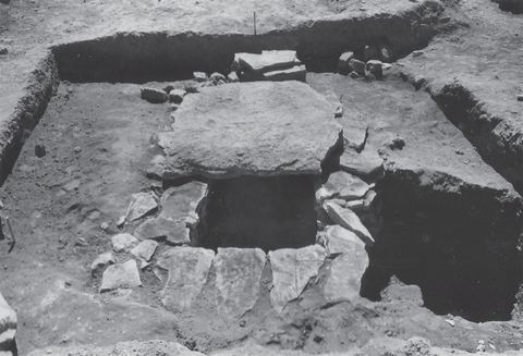 Lerna excavation: cist grave BC.3 after removal of the western cover slab.