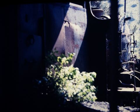 Graveyard of withdrawn metre-gauge steam locomotives at Myloi station.