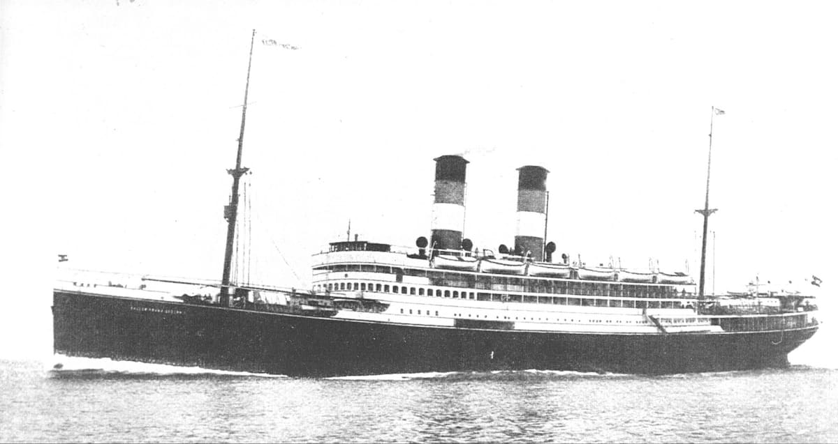The Kaiser Franz Josef I, the largest passenger ship of Austria-Hungary, brand new in 1912. Zachos Antoniou crossed on her in August 1912, in steerage.