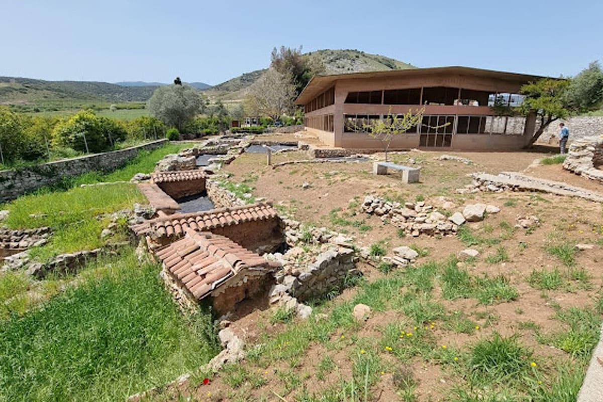 The archaeological site of Lerna with the protective roof over the House of the Tiles